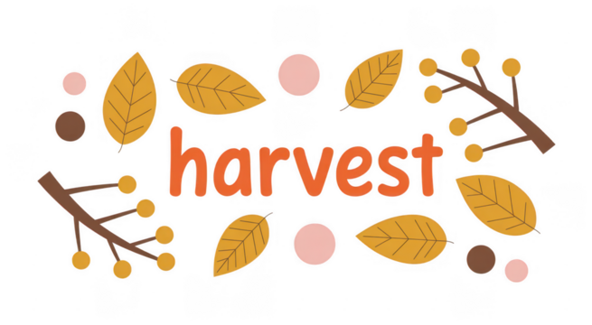 Harvest with leaves fall autumn isolated on a transparent background - Powered by Adobe