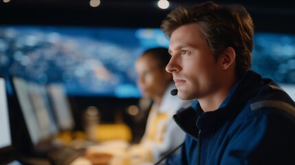 A backend diagnostics scene shows engineers analyzing errors in data logs linked to broken components, improving fault detection, system recovery, and operational stability. cinematic color