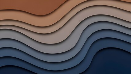 Abstract Layers Background in Gradient Blue to Beige with Shadow Detail