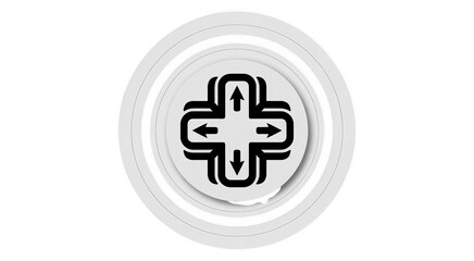 Fototapeta premium White directional button with arrows navigation isolated on a transparent background