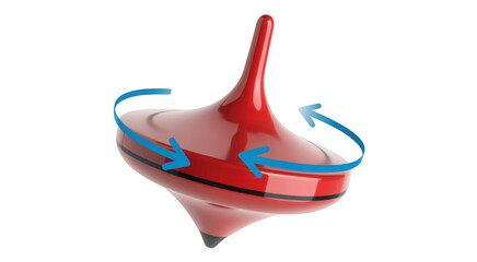 Red spinning with blue arrows spinning red motion rotation isolated on a transparent background