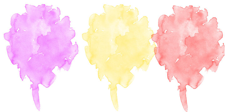 Vibrant abstract purple gold red watercolor splatters textured blobs Modern artistic graphic design creative art forms - Powered by Adobe