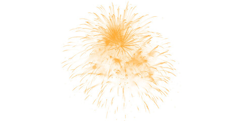 Obraz premium Spectacular golden orange fireworks burst illuminating the dark night sky Festive celebration display for joyous New
