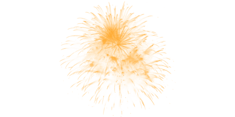 Spectacular golden orange fireworks burst illuminating the dark night sky Festive celebration display for joyous New