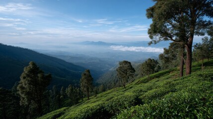 Majestic tea terraces curl beneath ancient pines, echoing whispers of Qingming Festival serenity and verdant nature reverence