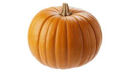 Obraz premium Whole orange pumpkin with stem vegetable isolated on a transparent background
