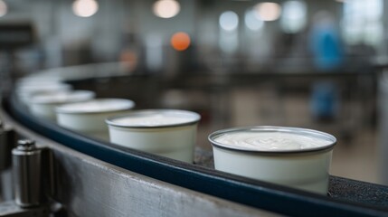 Cans of silky smooth dairy parade along the factory belt, evoking National Dairy Month and World Supply Chain Day