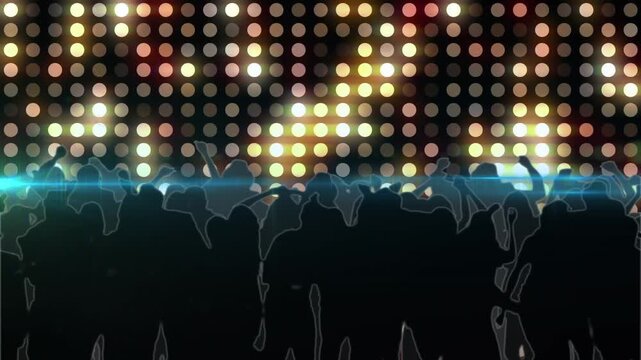 Animation of people dancing over light spots