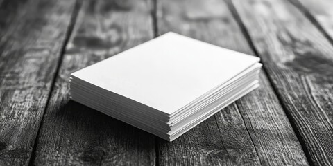 Sticky notes, stack and paper with pages on wooden table for schedule planning, agenda or reminder. Closeup of empty cards or documents for memory, memo or message on checklist, Generative AI