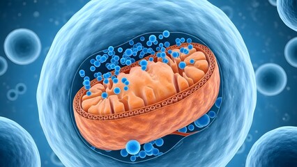 Microscopic View of Blue Spiral Protein Structures or Spirochete Bacteria