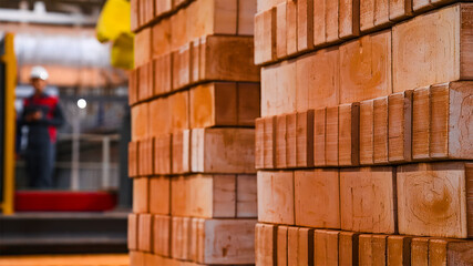 Brick factory. Production line at a factory for the production of building materials