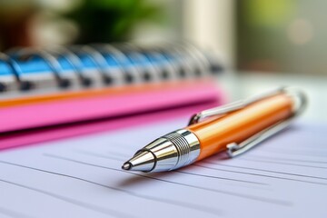 Sticky note, clip and message with mockup for agenda, tasks or post on a white studio background. Closeup of document, paper or pink page with alert, review or memo, Generative AI