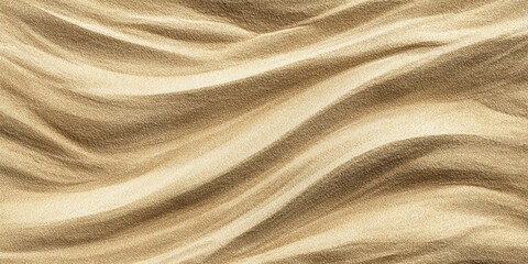 Flowing wavy patterns emerge from the texture of fine tan desert grains