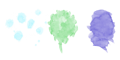 Vibrant abstract digital watercolor ink splatters in teal green blue on dark background for modern creative artistic