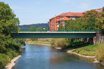 Thiewallbr&uuml;cke am Fluss Weser, Hameln, Niedersachsen, Deutschland