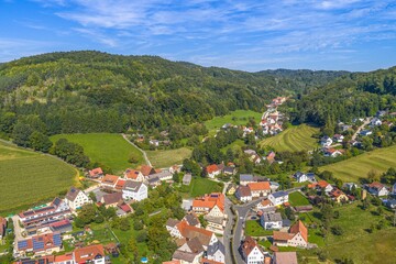 Fototapeta premium Spätsommer im Nürnberger Land in Mittelfranken rund um Osternohe in der Frankenalb
