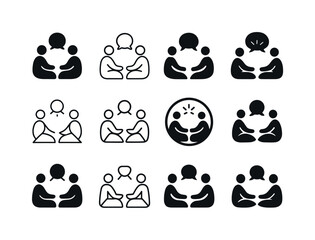 Cultural Heritage Icons. Cultural heritage tours and indigenous experiences. Icon set. Set Logo of cultural heritage tours and indigenous experiences: guided