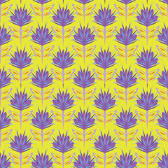 seamless pattern with yellow flowers