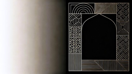 Minimalist illustration of Islamic finance governance using dark green and gold geometric lines on dark ivory background. Ideal for sharia banking, halal finance reports, and ethical investment