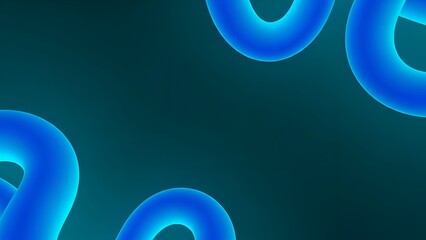 Abstract Gradient Background with Blue Fluid Shapes Design in Dark Cyan Backdrop Glowing Light Effect and Geometric Elements Minimalist Style