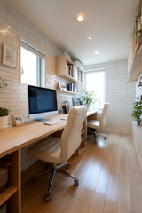 Minimal, realistic home office