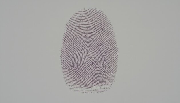 Human fingerprint displaying unique ridge patterns, representing identity, biometric data, forensic evidence, and digital security for authentication and personal identification