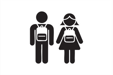Student backpack icons for education UI dashboards, learning platforms, classroom apps