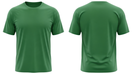 High-Quality Light Green shirt with Multiple Views and Transparent Background for Mockups and Design