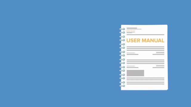 User manual guide book, guidance manual instruction textbook, specification user tutorial document	