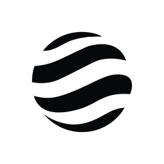 Abstract Sphere Logo with Wavy Lines for Global Business or Tech Concept