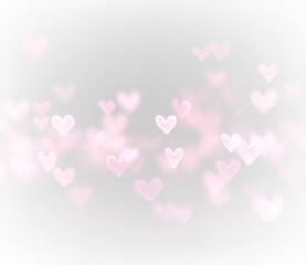 Romantic Heart Bokeh PNG Transparent Overlay with Soft Pink Glow and Dreamy Light Effect