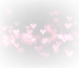Romantic Heart Bokeh PNG Transparent Overlay with Soft Pink Glow and Dreamy Light Effect