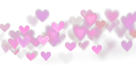 Gentle Heart Bokeh PNG with Soft Glow, Transparent Romantic Overlay Background for Invitations, Greeting Cards and Digital Art