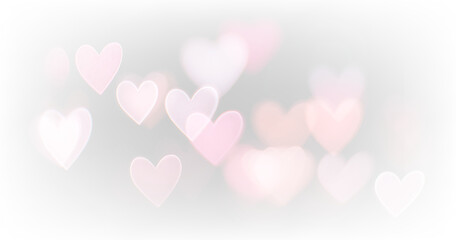 Gentle Heart Bokeh PNG with Soft Glow, Transparent Romantic Overlay Background for Invitations,...