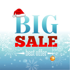 Square winter sale banner template with snowflakes on a soft blue background. Clean modern design perfect for social media posts, online promotions, seasonal advertising and winter marketing campaigns