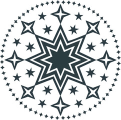 Fototapeta premium Intricate Starburst Mandala Design with Geometric Patterns.