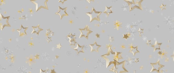 Christmas background with golden stars and snowflakes. Perfect for holiday greetings and festive de © vegefox.com