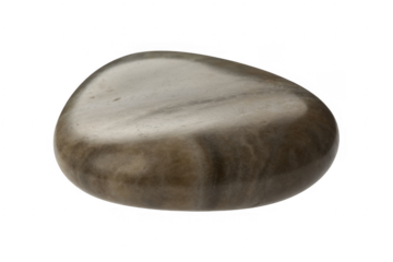 Smooth gray stone rock oval isolated on a transparent background