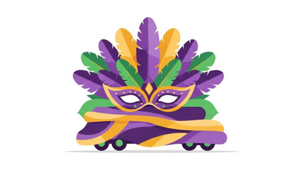 Obraz premium Mardi Gras Mask Sneaker Shoe Isolated on White Background