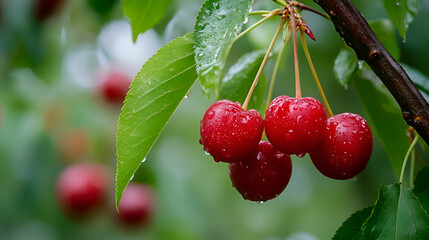 Obraz premium red berries of a raspberry