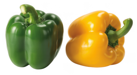 Green and yellow bell peppers green bell pepper isolated on a transparent background