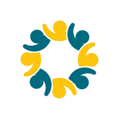 rotating successful people community logo design