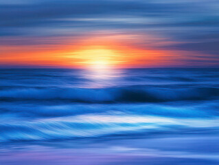 Fototapeta premium Serene sunset over calm ocean