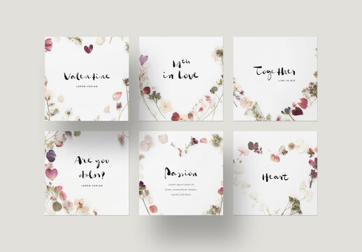 Delicate Set of Valentines Social Media