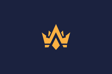 crown logo icon vector design with modern minimalist professional brand logo template 