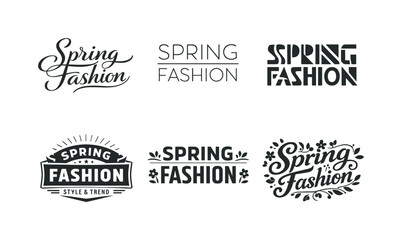 Fototapeta premium Spring Lettering Variations. Spring Fashion Editorial. Set lettering. harmonious lettering variations of the same emblematic concept, each with different
