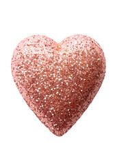 Fototapeta premium Sparkling pink heart isolated on transparent background