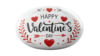 Happy valentine's day graphic isolated on transparent background