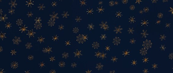 Stunning golden snowflakes floating on a navy blue backdrop. Perfect for holiday designs, winter...