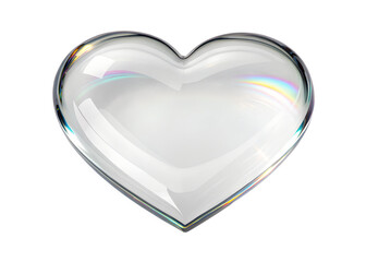 Transparent heart shape icon isolated on transparent background